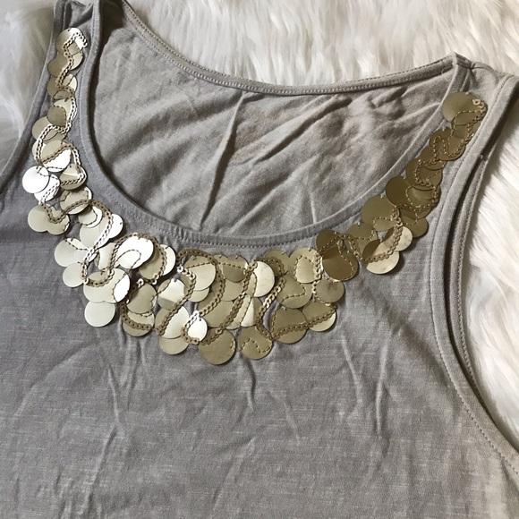 Banana Republic Sequin-Like Metallic Trim Tank, S - Picture 2 of 6